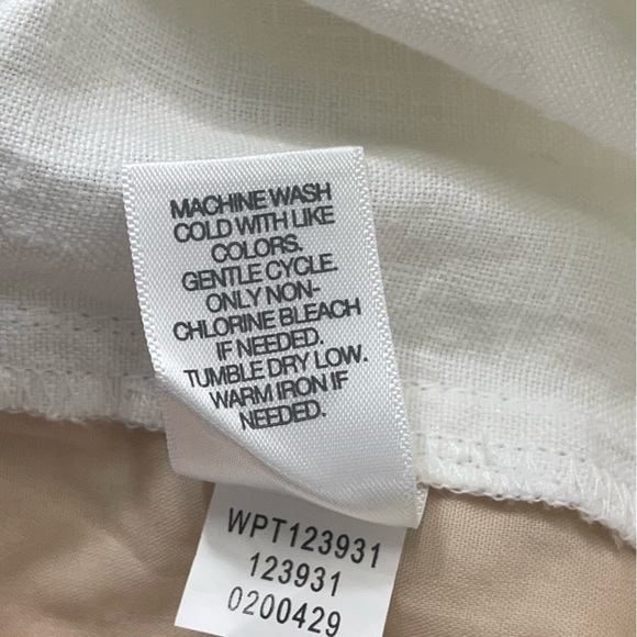 J.Jill LOVE LINEN Pants White Elastic Waist Pockets Straight Leg in White Size S - Picture 8 of 8